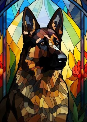 German Shepherd Stained