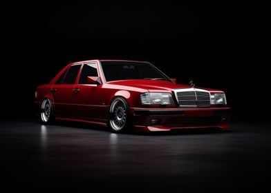 Red Mercedes W124 E500 car