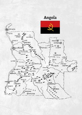 Handdrawn Angola Map