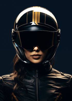 Woman in a helmet Biker