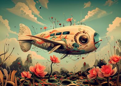 3d bloomy fish aircraft