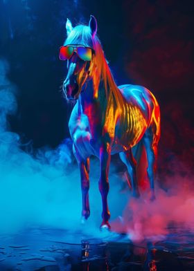 Horse In Colorful Paint