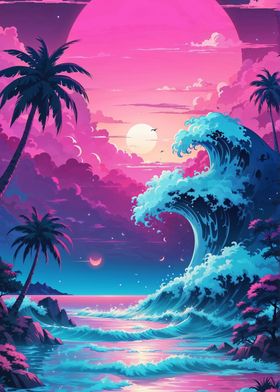 Neon Dreamy Seascape