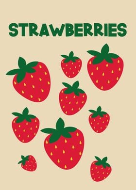 Strawberries art decor