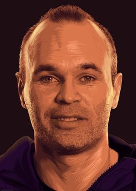 andres iniesta portrait