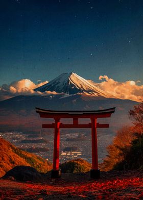 Mount Fuji Japanese Gate