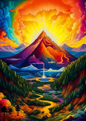 psychedelic mountain 
