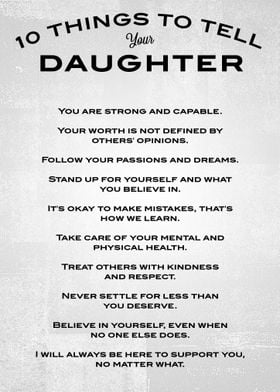 Tell your daughter this