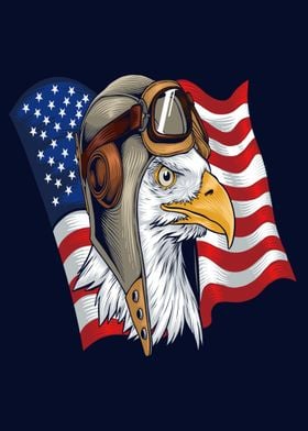 Eagle american flag