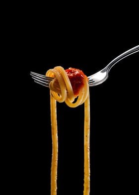 spaghetti on a fork