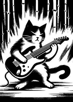 Electric Guitar Cat Music