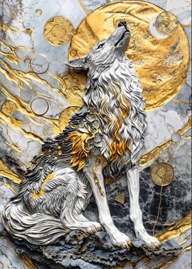Golden Moonlight Wolf