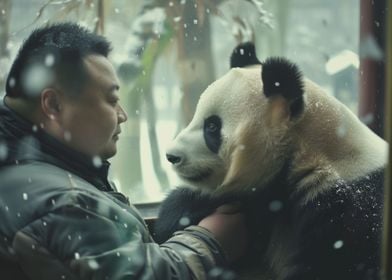 Panda Love Snow Emotional