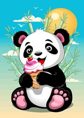 Panda with Ice Cream