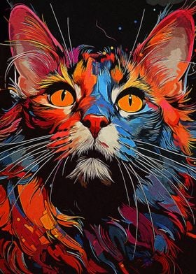Painting Colorful Cat