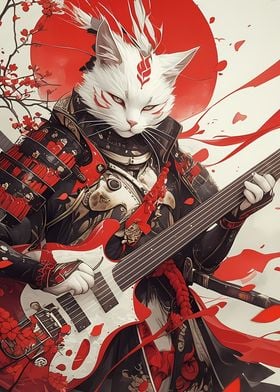 String Slashing Shogun Cat