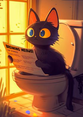 Max The Cat on the Toilet