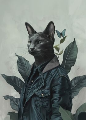 Black Cat in Jacket