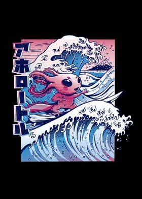 Lustiges Axolotl Surfen