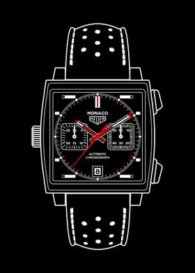 Monaco Watch Outline