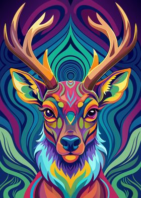 Psychedelic Deer Animal