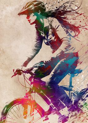 City bike sport art