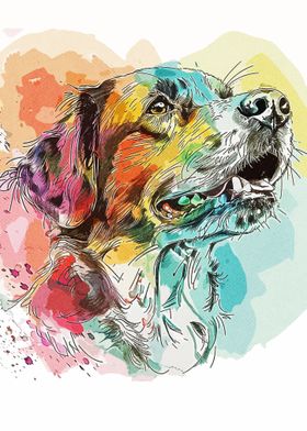 Painting Colorful Dog