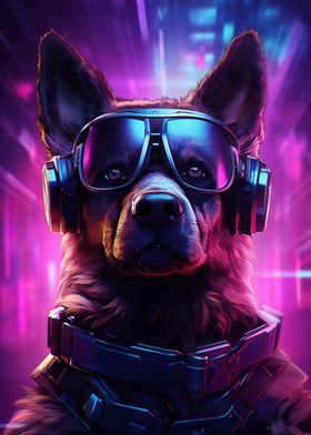 GSD puppy Cyberpunk
