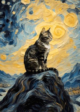 Starry Night Cat