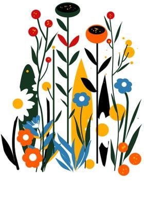 Mid century flowers field