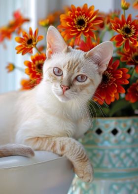 Color point Shorthair cat