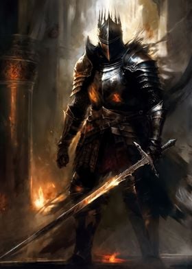 Knight Amidst Flames