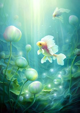  Goldfish Underwater