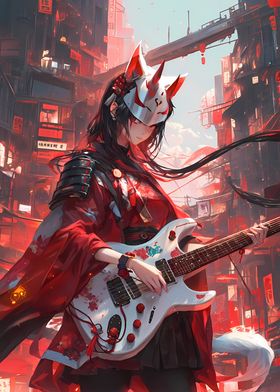 Fox Girl Samurai Guitarist