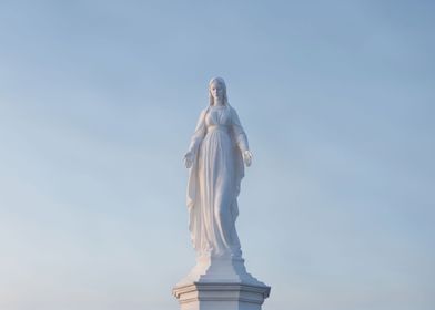 Statue Our Lady over clean