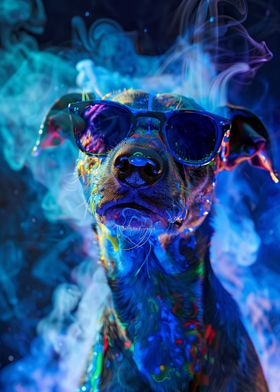 Dog In Colorful Paint
