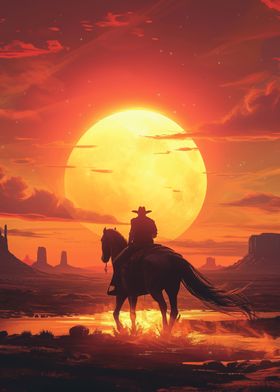 Cowboy in the desert