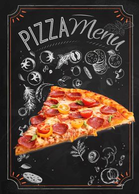 Chalkboard Pizza salami