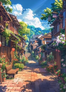 Sunlit Street Japan