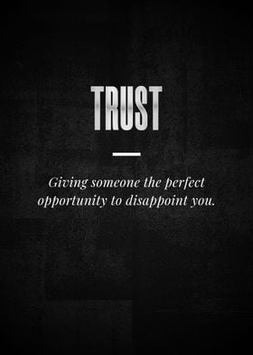 TRUST Giving someone the