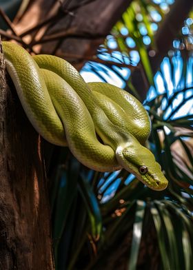 Green Garden Snake Close