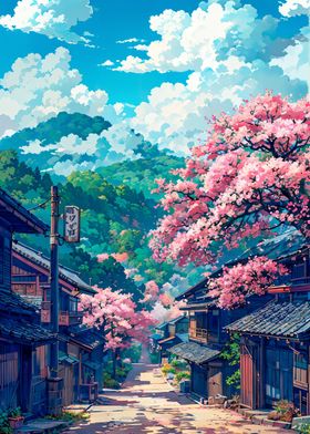 Mountain Village in Spring