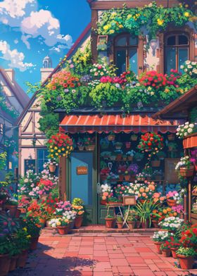 Flower Shop Anime Art