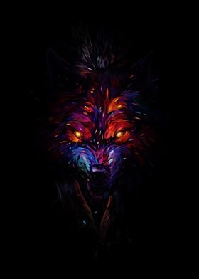 Black Wolf Abstract