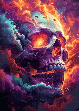 Skull Psychodelic Space