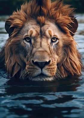 Lion Swimming