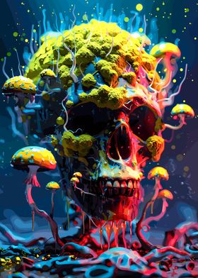 Skull Psychodelic Shrooms