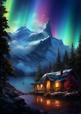 Nordic Nature Aurora Night