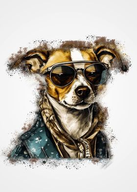 dog in stylish trendy