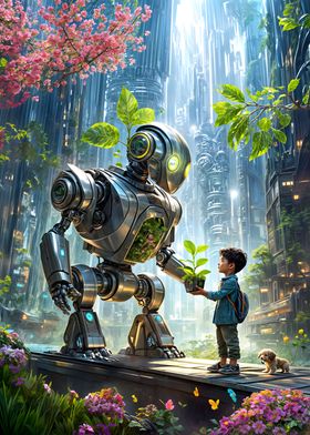 A Nature Robot with kids